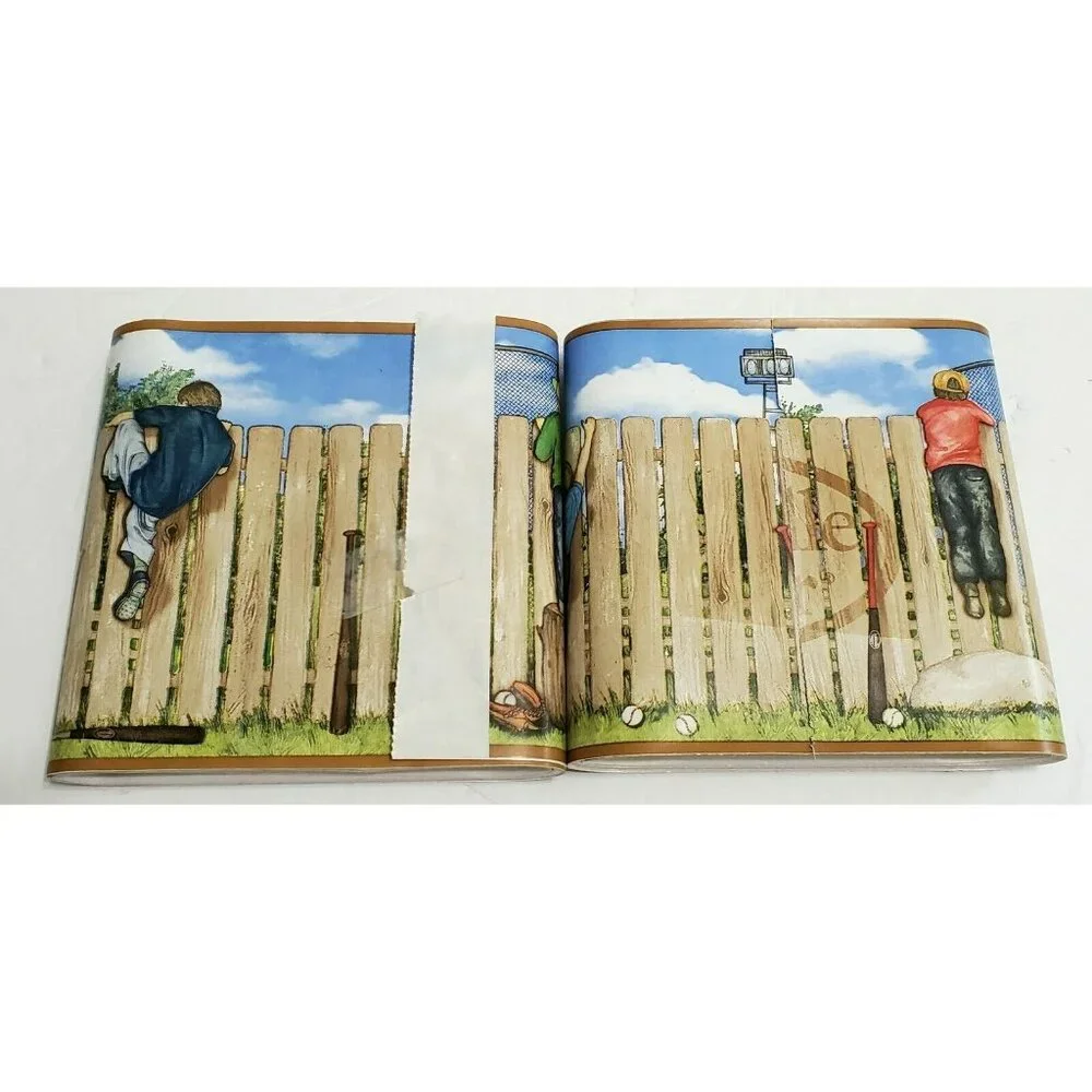2 Louisville Slugger Border Self Adhesive Removable Wall Paper Baseball Boy Bat